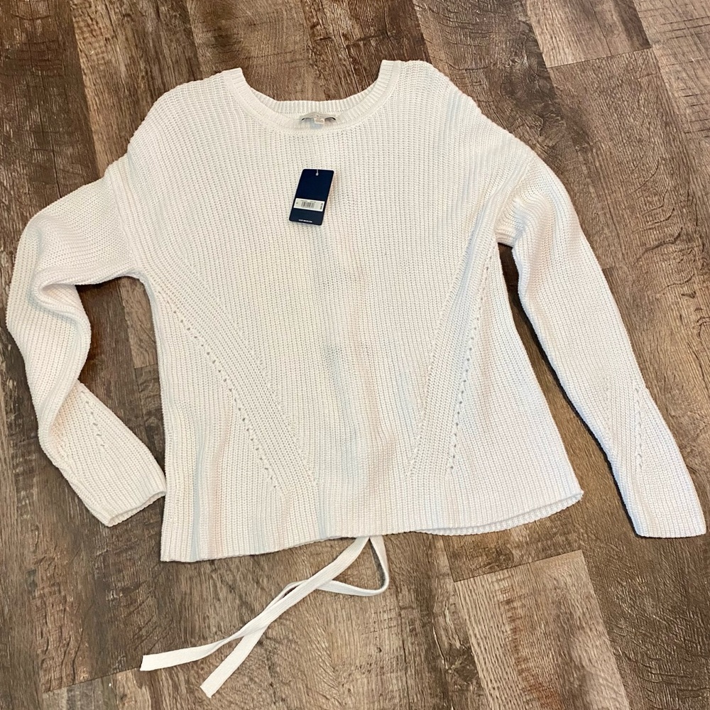 Lucky 🍀 Brand White Tie Back Sweater - NWT 🏷